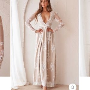 JAUS TALLULAH MAXI DRESS - IVORY/NUDE
